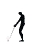 Golfer Hitting Ball (An Icon)